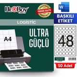 Herboy HB-1130 30 x 30 mm A4 Baskılı Laser Etiket (50 Adet)