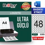 Herboy HB-1130 30 x 30 mm A4 Baskılı Laser Etiket (500 Adet)