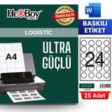 Herboy HB-1140 40 x 40 mm A4 Baskılı Laser Etiket (25 Adet)