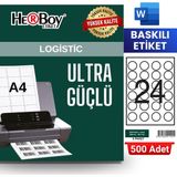 Herboy HB-1140 40 x 40 mm A4 Baskılı Laser Etiket (500 Adet)