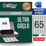 Herboy HB-1165 38,1 x 21,2 mm A4 Baskılı Laser Etiket (100 Adet)