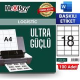 Herboy HB-1218 70 x 46 mm A4 Baskılı Laser Etiket (100 Adet)