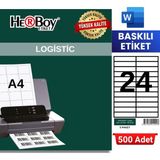Herboy HB-1224 105 x 23 mm A4 Baskılı Laser Etiket (500 Adet)