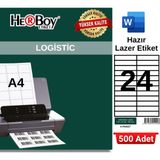 Herboy HB-1224 105 x 23 mm A4 Laser Etiket (500 Adet) - Baskısız