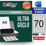 Herboy HB-1270 40 x 20 mm A4 Baskılı Laser Etiket (200 Adet)