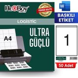 Herboy HB-1294 210 x 294,86 mm A4 Baskılı Laser Etiket (50 Adet)
