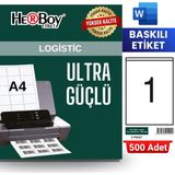 Herboy HB-1294 210 x 294,86 mm A4 Baskılı Laser Etiket (500 Adet)