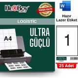 Herboy HB-1294 210 x 294,86 mm A4 Laser Etiket (25 Adet) - Baskısız