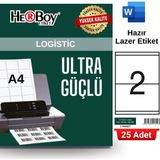 Herboy HB-1302 210 x 140 mm A4 Laser Etiket (25 Adet) - Baskısız