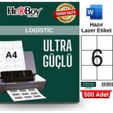 Herboy HB-1303 105 x 99 mm A4 Laser Etiket (500 Adet) - Baskısız