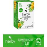 Herby 18 Adet Yeşil Kahve Çekirdekli Fit Çay Doğal ve Katkısız Limon Kabuğu ile Zenginleştirilmiş - Bitki Çayı
