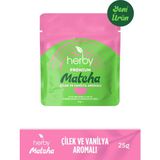 Herby 25 gr Premium Matcha Çilek ve Vanilya Aromalı Ferahlatıcı Lezzet ve Bitki Çayı