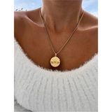 Hercy 316 L Paslanmaz Çelik Ata Kolye | Uzun Zincir Kolye | 50 cm - Gold