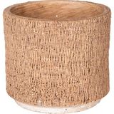 Herdekora Beton Saksı Hasır Desenli Kahverengi 12X10,5 Cm.