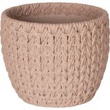 Herdekora Beton Saksı Örgü Desenli Kahverengi 11X8,5 Cm.