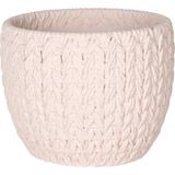 Herdekora Beton Saksı Örgü Desenli Krem 11X8,5 Cm.