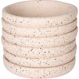 Herdekora Beton Saksı Yatay Kabartma Çizgili Krem 10X8 Cm.