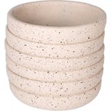 Herdekora Beton Saksı Yatay Kabartma Çizgili Krem 12X10 Cm.