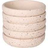 Herdekora Beton Saksı Yatay Kabartma Çizgili Krem 7,5x7 Cm.
