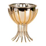 Herdekora Dekoratif Metal Vazo Ayaklı Tasarım Gold 16x20 Cm.