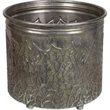 Herdekora Metal Saksı Ayaklı Ağaç Dalları Figürlü Gümüş Eskitme 37,5X32 Cm. - Metal Rengi
