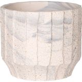 Herdekora Seramik Saksı Gri Desenli Bej-Gri 12x10 Cm.