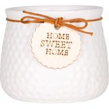 Herdekora Seramik Saksı Home Sweet Home Aksesuarlı Beyaz 10,5x8 Cm.
