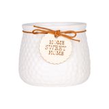 Herdekora Seramik Saksı Home Sweet Home Aksesuarlı Beyaz 10,5x8 Cm.