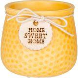 Herdekora Seramik Saksı Home Sweet Home Aksesuarlı Sarı 8,5x7 Cm.