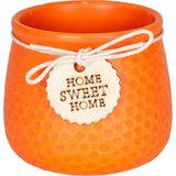 Herdekora Seramik Saksı Home Sweet Home Aksesuarlı Turuncu 8,5x7 Cm.
