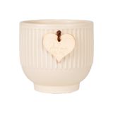 Herdekora Seramik Saksı Krem 10x10.5 Cm.