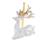 Herdekora Yılbaşı Süsü Oturan Geyik Akrilik Cam 9x8 Cm.