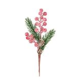 Herdekora Yılbaşı Süsü Pike Berry Karlı Kozalaklı Kırmızı-Yeşil 30 Cm.
