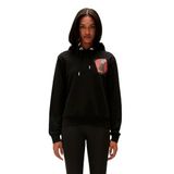 Here Hoodie Siyah Baskılı Kapüşonlu Kadın Sweatshirt XL