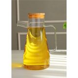 Heredot Bambu Kapaklı Borosilikat Cam Yağdanlık 900 ml MIT1070 - Şeffaf