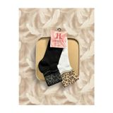 Heren Socks Heren Leopar Desenli , 2'Li Taşlı Kadın Soket ,Parfüm Kokulu, Premium Serisi