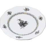Herend Apponyı Desenli Siyah Porselen Tatlı Tabağı 21 cm - Standart