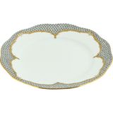 Herend Fish Scale Silver Desenli Gri Porselen Tatlı Tabağı 21 cm - Standart