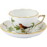 Herend Foret Desenli Porselen Çay Fincanı ve Tabağı - Standart
