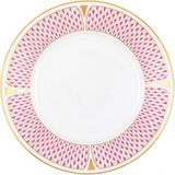 Herend Pembe Geometrik Desenli Porselen Tatlı Tabağı - Standart