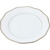 Herend Platinum Edge Desenli Beyaz Porselen Tatlı Tabağı 21 cm - Standart