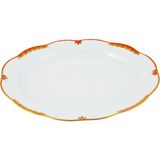 Herend Princess Victoria Desenli Kırmızı Porselen Oval Servis Tabağı - Standart
