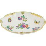 Herend Victoria Desenli Renkli Porselen Oval Servis Tabağı 22 cm - Standart
