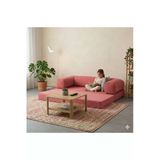 Herev 180X90 Sünger Kanepe Yıkanabilir Kadife Kumaşlı Koltuk Pembe