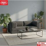 Herev Comfort 200 Sünger Kanepe Yıkanabilir Kadife Kumaşlı Minderli Koltuk - Antrasit