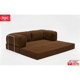 Herev Comfort 200X200 Orijinal Sünger Şark Köşe /yıkanabilir Kadife Kumaşlı Minderli Koltuk Kanepe - Kahve