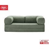 Herev Comfort 200X200 Orijinal Sünger Şark Köşe /yıkanabilir Kadife Kumaşlı Minderli Koltuk Kanepe - Yeşil