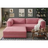 Herev K180X180 Köşe Takımı Modüler L Tipi Şark Köşe Orjinal Süngerli Kadife Kumaşlı Kanepe - Pembe
