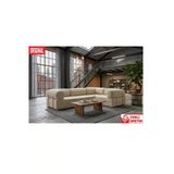 Herev Kk300x200 Köşe Koltuk 2 Yataklı Fitilli Kadife Kumaşlı Şark Köşe Beyaz