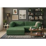 Herev Koltuk 160X160 Modüler Köşe Takımı Yıkanabilir Kadife Kumaş L Köşetakımı Sünger Kanepe Yataklı Koltuk - Yeşil - K160 160
